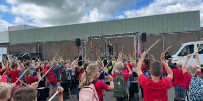 Drumshow op voortgezet onderwijs